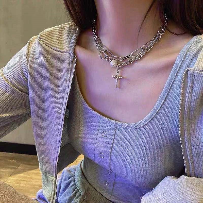 Gothic Butterfly Pendant Necklace for Women Choker Aesthetic Grunge Chain accessories IGIRL Indie Collar Jewelry Friends Gift