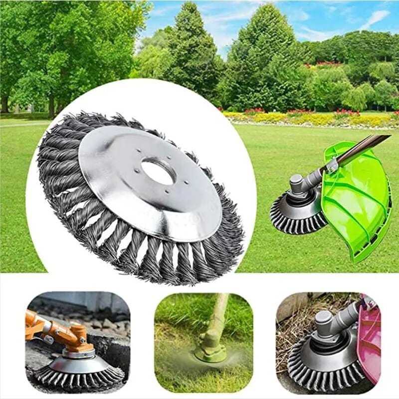 Steel Wire Brushcutter Head Weed Brush Lawn Mower Grass Eater Trimmer Brush Cutter Tools Garden Grass Trimmer Head Weed
