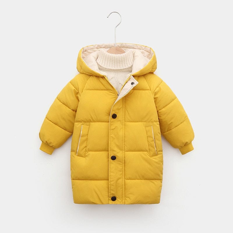 Children's Down Coat Winter Teenage Baby Boys Girls Cotton-padded Parka & Coats Thicken Warm Long Jackets Toddler Kids Outerwear