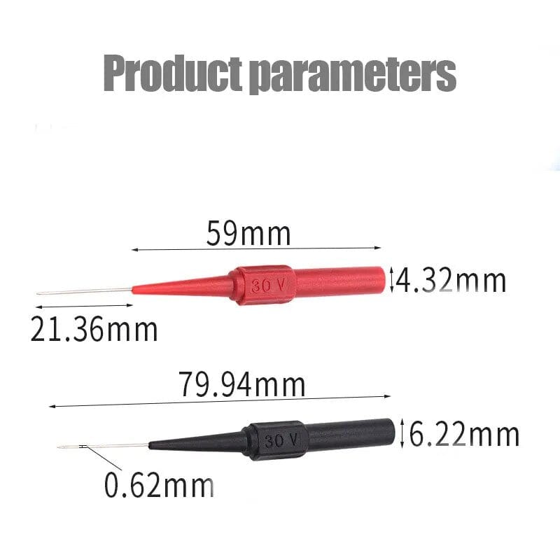 30V Car Tip Probes Diagnostic Tools Auto Multimeter Test Leads Back Piercing Needle Tip Probes Mechanical Tools