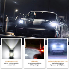 T15 921 LED Bulb 2pc Super Bright W16W Canbus Car Light 3030/2016SMD Rear Backup Reverse Lamp Tail Signal 12V White