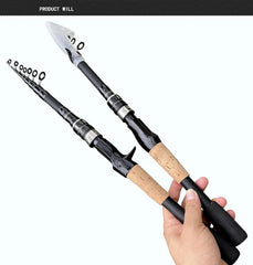 Baitcasting Lure Fishing Rod Spinning Telescopic 8g-25g Wooden Handle Carbon Casting Fishing Tackle Professional Light-weight