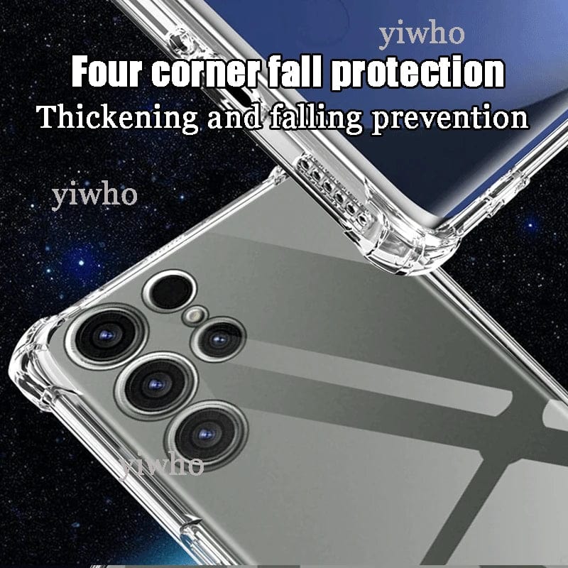 Shockproof Clear Silicone Soft Back Case For Samsung S23 S22 S21 Ultra plus note20 Galaxy S 23 22 21 FE + Phone Cases Covers