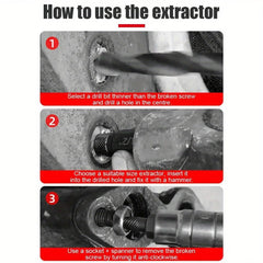 10 Broken Screw Extractor Drill Bit Alloy Steel Damaged Nut Extractor Bolt Screw Remover Hexagonal Dismantling Extension Tool