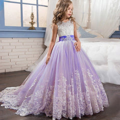 2023 Summer Girls Dress Long Bridesmaid Kids Dresses For Girls Children Princess Dress Party Wedding Dress 3 10 14 Years Vestido