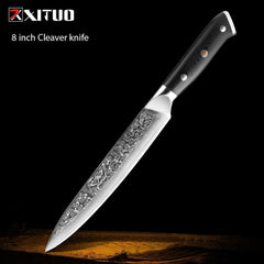 XITUO Damascus kitchen Knife 1-9PC 67 layers Japan Damascus steel Chef knife Sharp Sankotu Cleaver Boning Paring knife G10 handl - Wowza