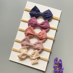 5Pcs/Set Baby Headband Bows For Girls Headbands Children Elastic Hair Bands New Born Hairband Soft Toddler Cute Accessories