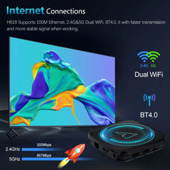 8k TV Box Android 12 H618 Quad Core Cortex A53 Support 8K Video 4K HDR10+ BT Wifi Google Voice Media player