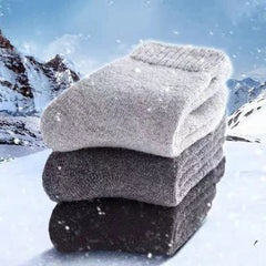 6 Pairs Winter Wool Socks Male Men's Socks Super Thicker Solid Socks Merino Plush Women's Socks Against Cold Snow Terry Socks