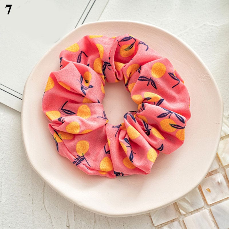 Korean Women Scrunchie Hearwear Girls Hair Tie Lady Scrunchies Ponytail Hair Female Holder Rope Pineapple Print Hair Accessories