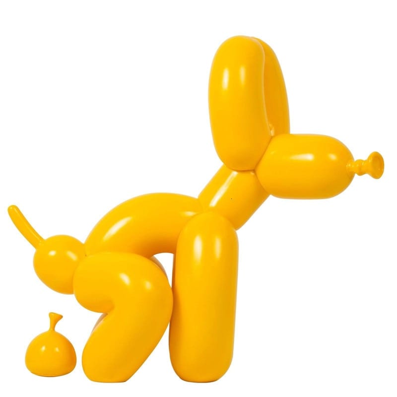 Animals Figurine Resin Cute Squat Poop Balloon Dog Shape Statue Art Sculpture Figurine Craftwork Tabletop Home Decor Accessories