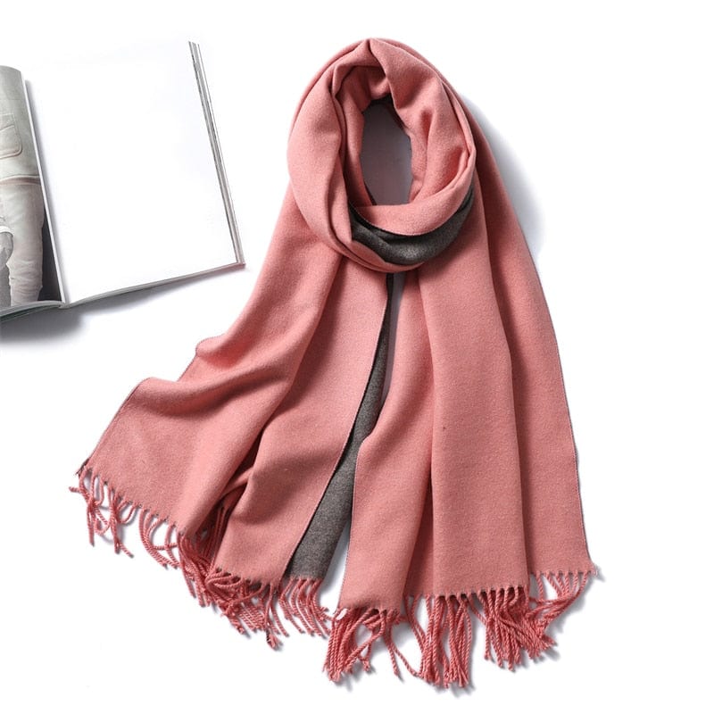 Winter Cashmere Scarf Women Thick Warm Shawls Wraps Lady Solid Scarves Fashion Tassels Pashmina Blanket Quality Foulard 2023 New