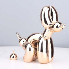 Animals Figurine Resin Cute Squat Poop Balloon Dog Shape Statue Art Sculpture Figurine Craftwork Tabletop Home Decor Accessories