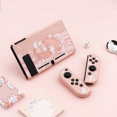 GeekShare Case Cute Steamed Bread Rabbit Cartoon Soft Full Cover Back Girp Shell For Nintendo Switch Accessories