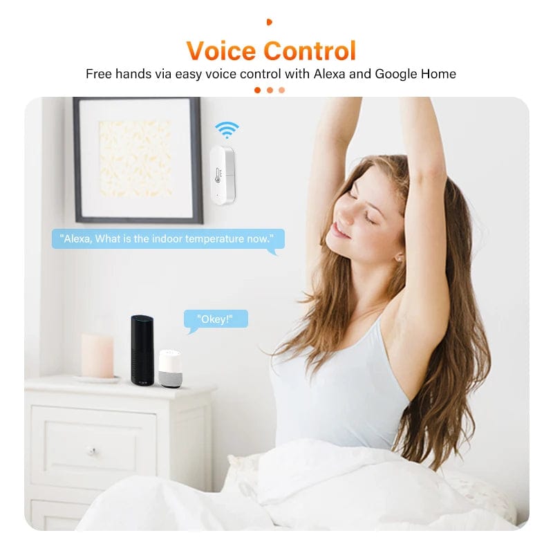 WiFi Temperature Humidity Sensor Smart Life APP Monitor Smart Home Work With Alexa Google Home No Hub Required