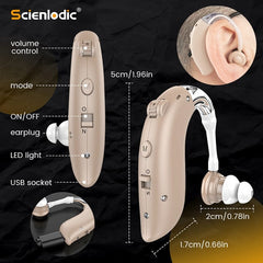 Mini Rechargeable Hearing Aid Digital BTE Hearing Aids Adjustable Tone Sound Amplifier Portable Deaf Elderly digital Hearing Aid