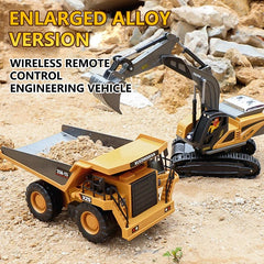 RC Excavator Dumper Car 2.4G Remote Control Engineering Vehicle Crawler Truck Bulldozer Toys for Boys Kids