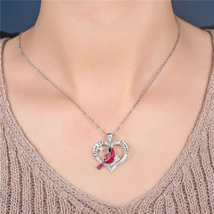 1pc Cardinal Parrot Moon Necklace Red Bird Cardinals Appear When Angels Are Near Glass Pendant Memory of Someone Gift Jewelry