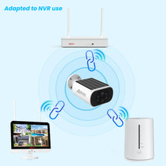 4MP Wireless Solar Camera Outdoor Surveillance Integrated Battery Wifi Camera Humanoid Detection Flash Alarm Night Vision