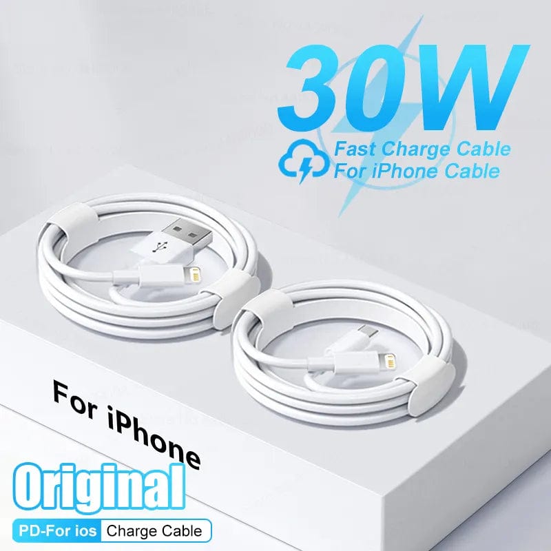 30W For Apple Original USB Cable For iPhone 14 13 12 11 Pro Max 7 8 Plus XS XR Fast Charging USB C Cable Charger Accessories