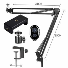Flexible Arm For Phone Stand Table Folded Anchor Online Desktop Laptop Video Live Overhead Shot Photography