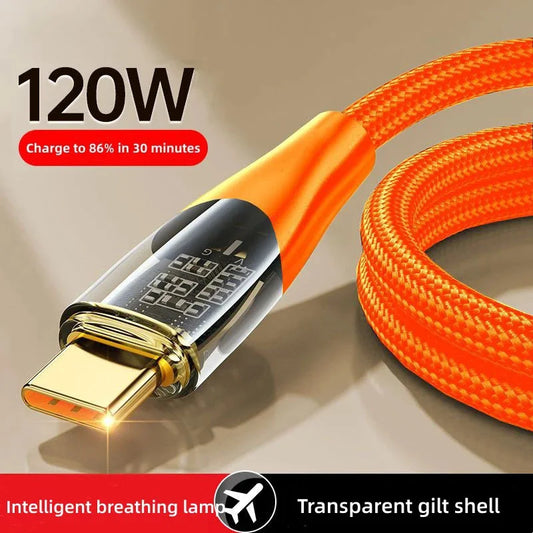 Samsung S22 S21 120W 6A USB To Type C Cable Super Fast Charging Data Cord For Xiaomi 12 Redmi Note 11