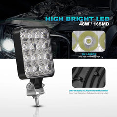 LED Light Bar 48W LED Work Light 12V 24V  Off Road Spotlight for Jeep Truck 4X4 Car SUV ATV Barra LED Headlights