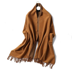 Winter Cashmere Scarf Women Thick Warm Shawls Wraps Lady Solid Scarves Fashion Tassels Pashmina Blanket Quality Foulard 2023 New