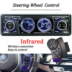 Car Radio 1din Audio Bluetooth Stereo MP3 Player FM Receiver 60Wx4 Support Phone Charging AUX/USB/TF Card In Dash Kit