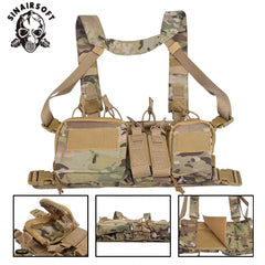 SINAIRSOFT CS Match Wargame TCM Chest Rig Airsoft Tactical Vest Military Gear Pack Magazine Pouch Holster Molle 500D Nylon Swat