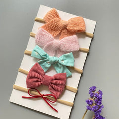 5Pcs/Set Baby Headband Bows For Girls Headbands Children Elastic Hair Bands New Born Hairband Soft Toddler Cute Accessories