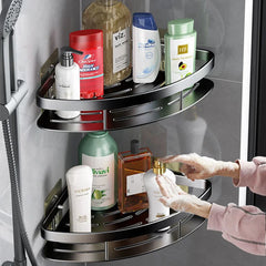 Bathroom Shelf Aluminium Alloy Shampoo Rack Makeup Storage Organizer Shower Shelf Bathroom Accessories No Drill Wall Corner Shelf