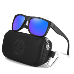 Polarised Sunglasses Men Sports Tridimensional Brand Logo TR90 Square Sun Glasses All Black With Zipper Case KD0721