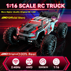 4WD 1:16 80KM/H Super Brushless 50KM/H Brushed RC Car 4x4 Off Road Remote Control High Speed Drift Monster Truck Toy  Kids Adult