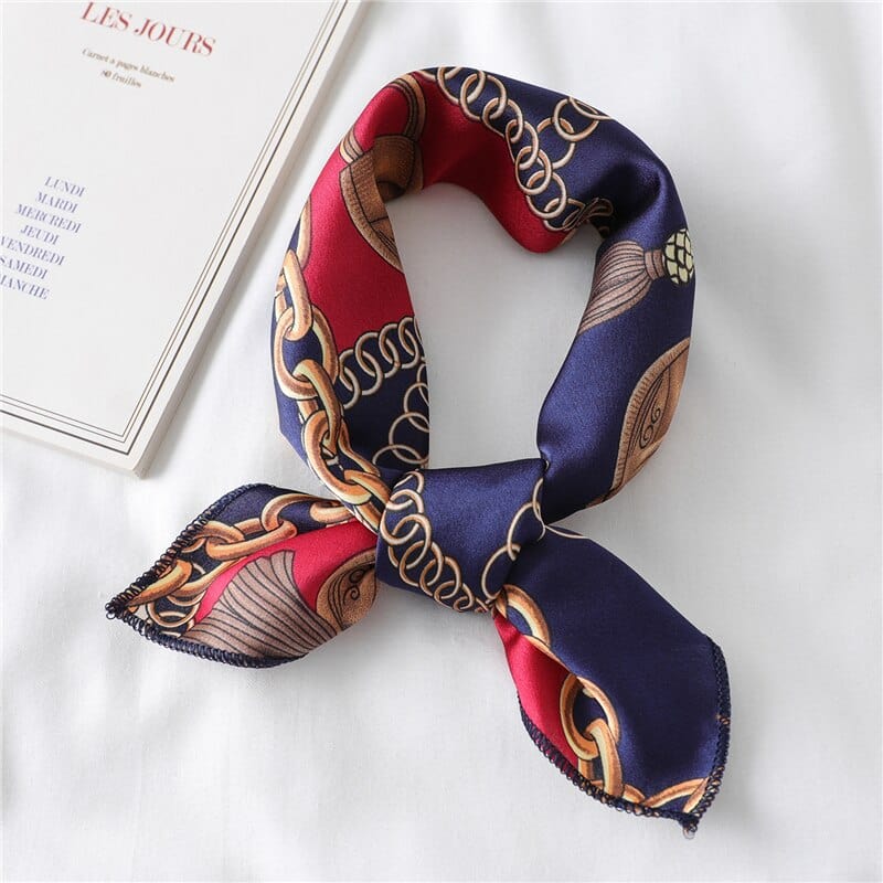 2022 New Women Silk Scarf Square Foulard Lady's Neck Hair Scarves Design Printed Head Kerchief Fashion Girl  Scarfs