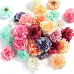 Rose Artificial Flowers Heads 4.5cm Fake Flowers For Wedding Party Decoration Home Decor DIY Craft Wreath Cake Gifts Accessories