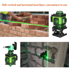 4D 16/12 /8 Lines Laser Level Green Light Vertical and Horizontal Site Measuring Laser Instrument Inclined Construction Tools