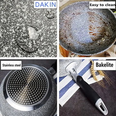 Stone Frying Wok Pan Non-stick Ceramic Pot Induction Fryer Steak Cooking Gas Stove Skillet Cookware Tool for Kitchen Set