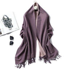 Winter Cashmere Scarf Women Thick Warm Shawls Wraps Lady Solid Scarves Fashion Tassels Pashmina Blanket Quality Foulard 2023 New