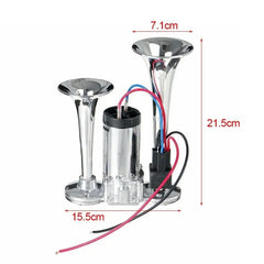 12V 600db Dual Horn Super Loud Electric Solenoid Valve Car Electric Air Horn Suitable For Cars, Boats And Trucks