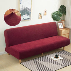 Polar Fleece Fabric Armless Sofa Bed Cover Solid Color Without Armrest Big Elastic Folding Furniture home Decoration Bench Cover