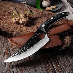 5.5" Meat Cleaver Hunting Knife Handmade Forged Boning Knife Serbian Chef Knife Stainless Steel Kitchen Knife Butcher Fish Knife - Wowza