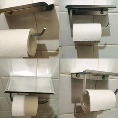 Toilet Paper Holder Aluminium Bathroom Wall Mount WC Paper Phone Holder Shelf Towel Roll shelf Accessories