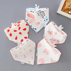 5Pcs/Set Baby Bibs Triangle Double Cotton Bandana Bibs Baby Boys Girls Babador Feeding Smock Infant Burp Cloth Baby Saliva Towel