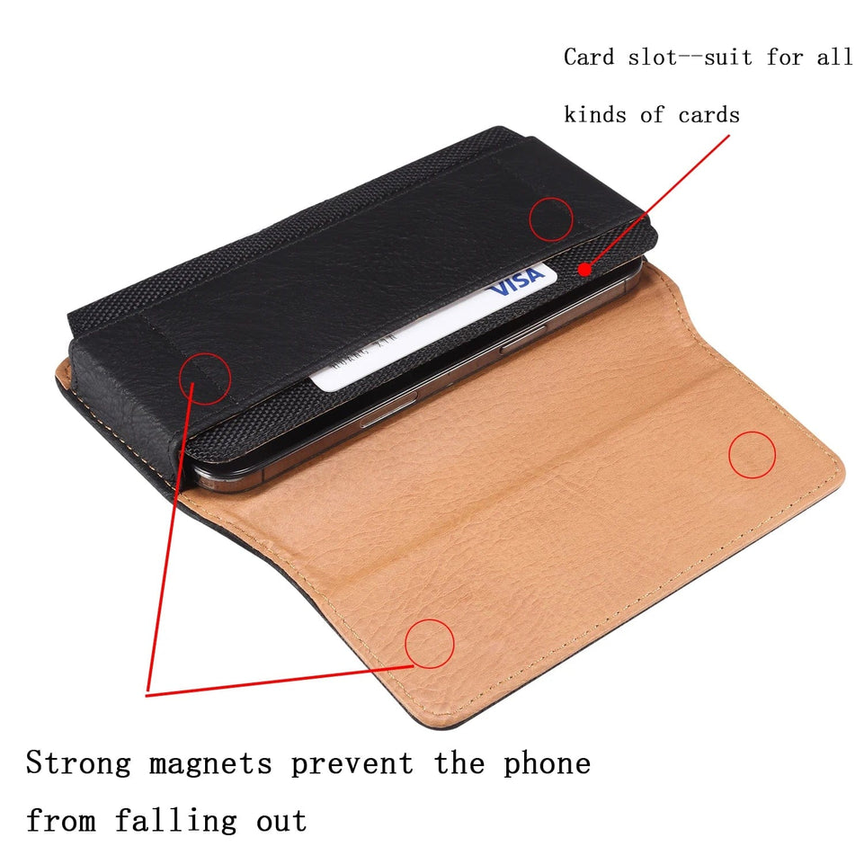 Waist Hanging Pouch Premium Cowhide for samsung and iphone. Mobile Phone case