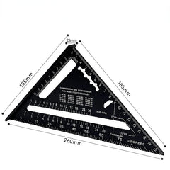 Triangle Ruler 7Inch Measurement Tool Aluminium Alloy Carpenter Tools Inch Metric Angle Ruler Speed Square Woodworking Tools