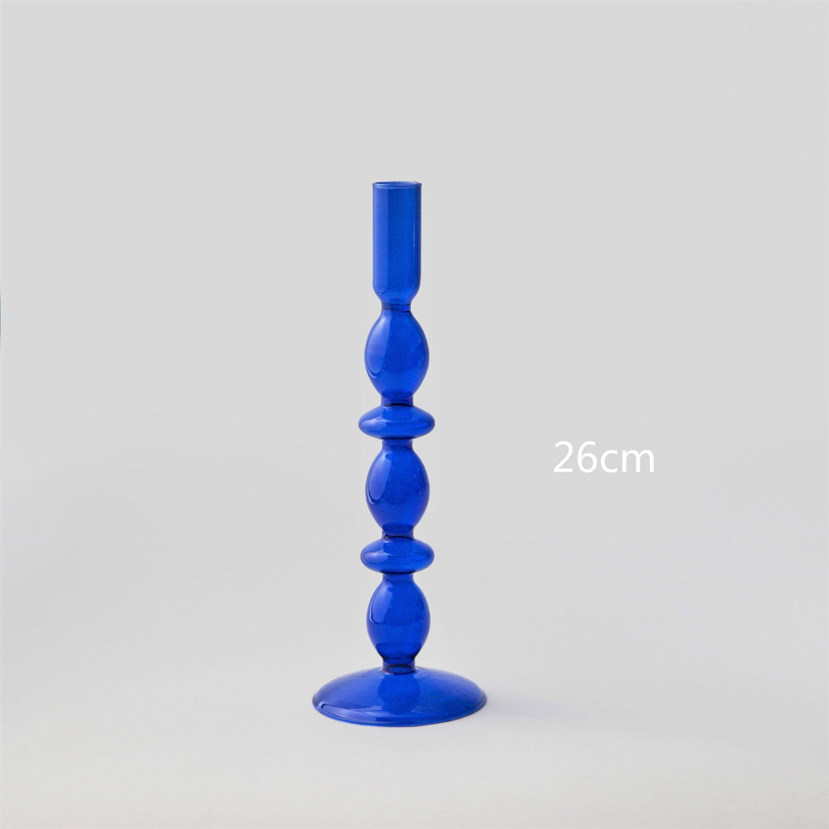 Blue Glass Candlesticks for Wedding Birthday Holiday Home Decoration Morden Decorative Glass Candle Holder 1PC