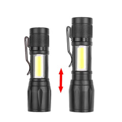 LED Flashlight 18350 Super Bright Torch Rechargeable USB Light Waterproof with CAP CLIP for Hiking Camping