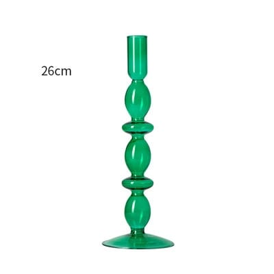 Handmade Colored Vintage Glass Candlestick candle holders Romantic Dinner Decoration for Home Wedding Taper Candle Holder Gift