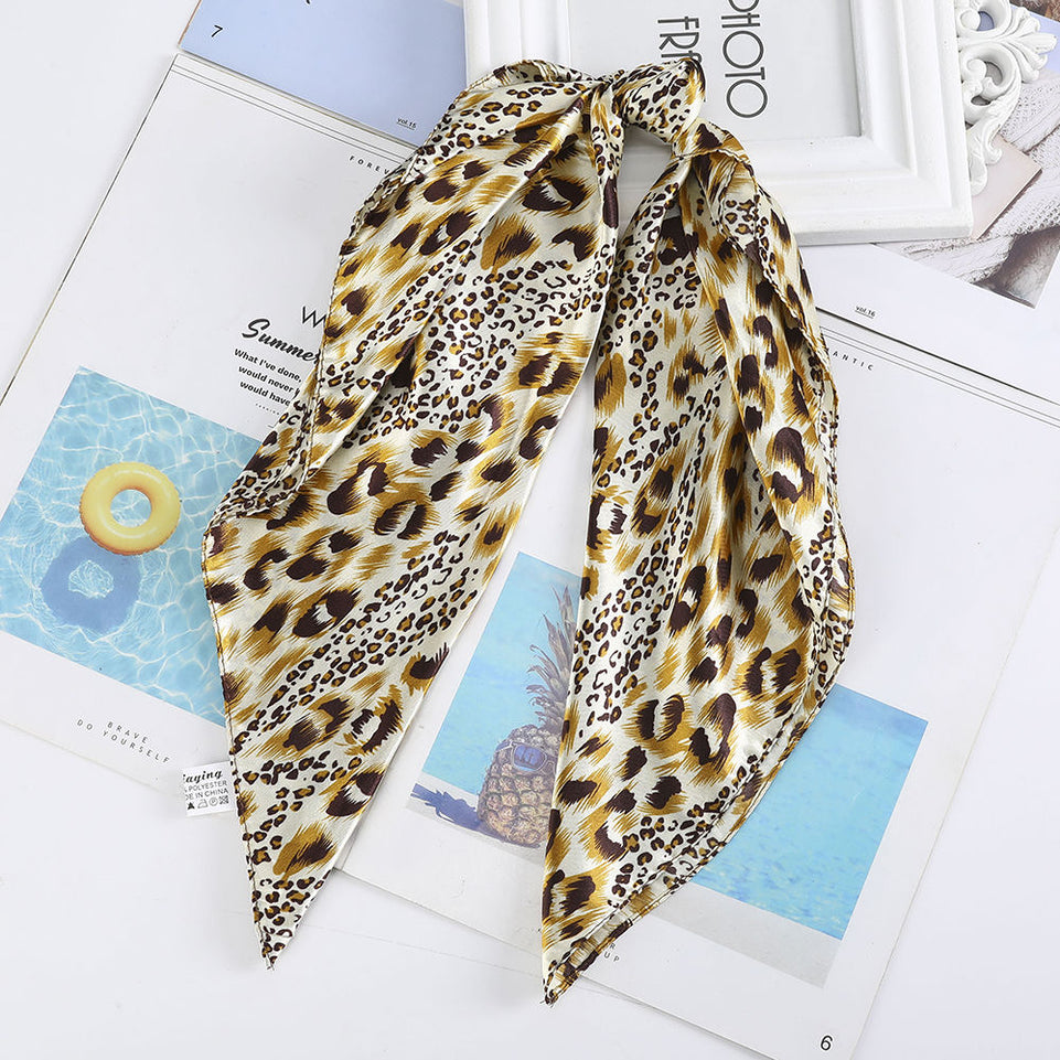 Haimeikang 60*60cm Square Silk Scarf Women Headband Fashion Print Neck Scarfs Office Hair Band Hand Kerchief Female Bandana